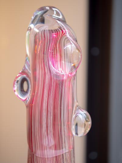 George William Bell Self Generating Form in Ruby and White I