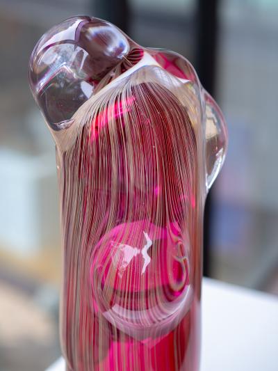 George William Bell Self Generating Form in Ruby and White I