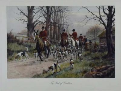 George Wright Engraving of a British Fox Hunting Scene The Pink Of Condition 