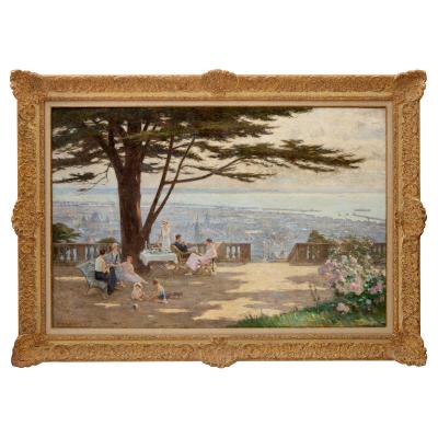 Georges Binet 20th century Impressionist style painting of Le Havre by Binet