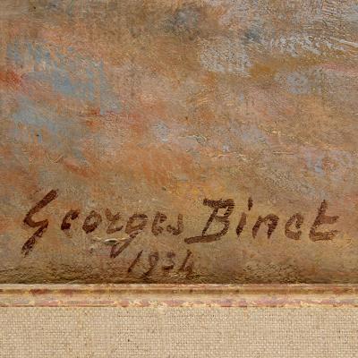 Georges Binet 20th century Impressionist style painting of Le Havre by Binet