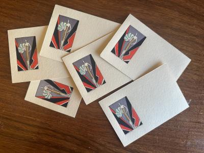 Georges Bonnet Art Deco Hand Painted Pochoir Notecards by G Bonnet Paris 1925