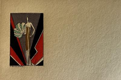 Georges Bonnet Art Deco Hand Painted Pochoir Notecards by G Bonnet Paris 1925