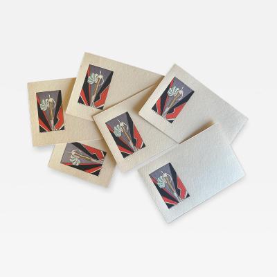 Georges Bonnet Art Deco Hand Painted Pochoir Notecards by G Bonnet Paris 1925
