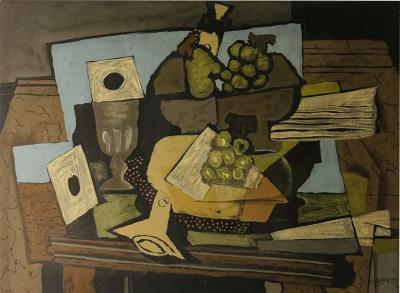 Georges Braque EARLY CUBIST GEORGES BRAQUE MODERNIST STILL LIFE PRINT