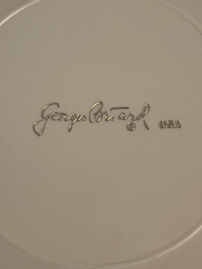 Georges Briard BRUSHED BANDED CHROME AND LUCITE ICE BUCKET BY GEORGES BRIARD