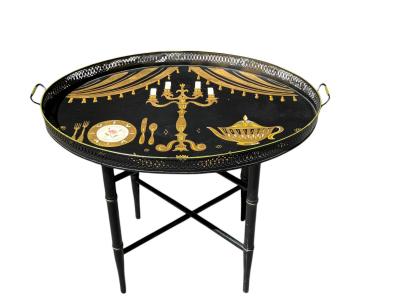 Georges Briard MID CENTURY FORNASETTI STYLE ELEGANT DINNER SETTING TRAY TABLE BY GEORGES BRIARD