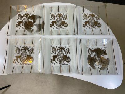 Georges Briard MODERNIST ART GLASS PARTY TRAYS BY GEORGES BRIARD