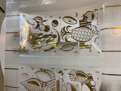 Georges Briard MODERNIST ART GLASS PARTY TRAYS BY GEORGES BRIARD