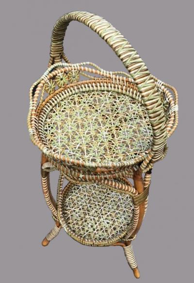 Georges Carette Woven rattan work basket Maison Carette in Lille around 1880