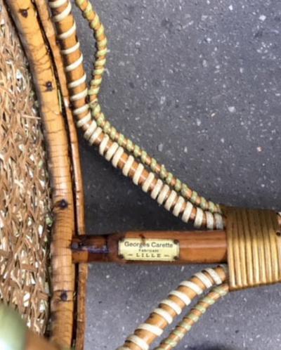 Georges Carette Woven rattan work basket Maison Carette in Lille around 1880