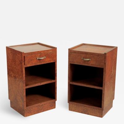 Georges Champion Georges Champion Pair of French Modernist Amboyna Side Tables Nightstands