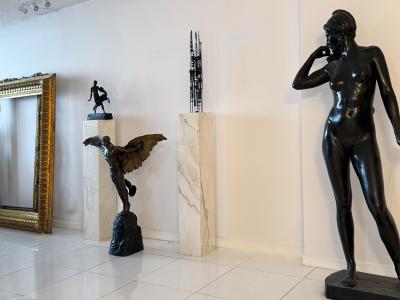 Georges Colin Icarus Muscular Man Nude Bronze with Wings Signed G Colin and stamped 5888