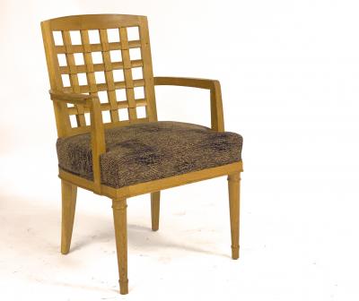 Georges Deveche Georges Deveche pair of refined carved oak pair of chairs