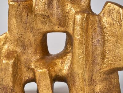 Georges Dobbels Gilt Terra Cotta Abstract Sculpture 1970s