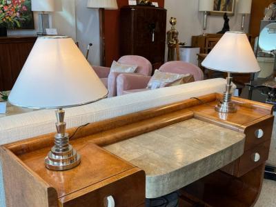 Georges Halais Art Deco Pair of Table Lamps by George Halais