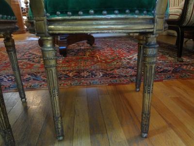 Georges Jacob Pair of 19th Century French Louis XVI Style Giltwood Chairs
