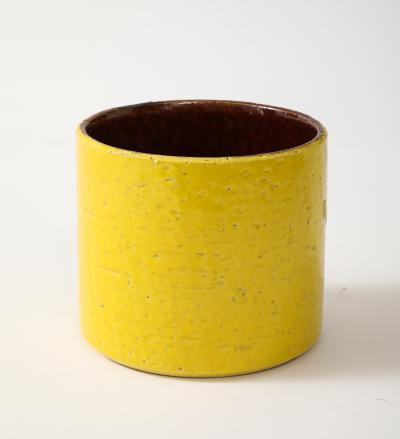 Georges Jouve Ceramic Column Vase with Yellow glaze France 1950 s