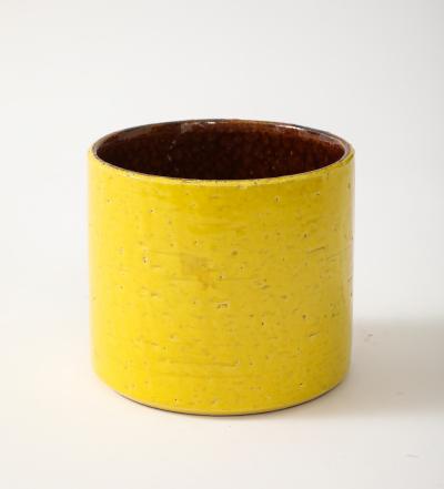 Georges Jouve Ceramic Column Vase with Yellow glaze France 1950 s