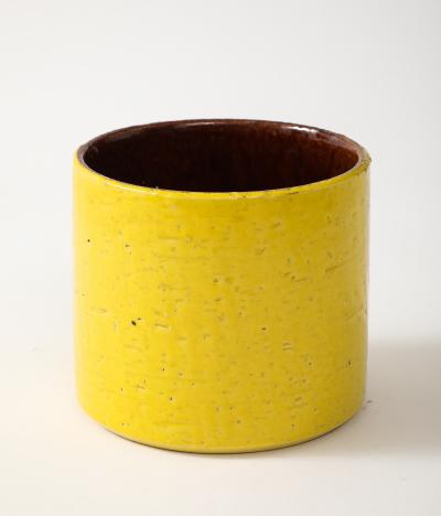Georges Jouve Ceramic Column Vase with Yellow glaze France 1950 s