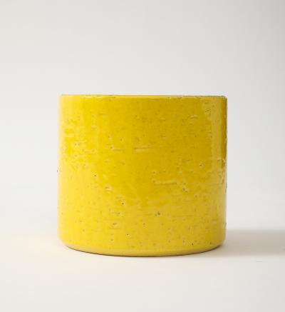 Georges Jouve Ceramic Column Vase with Yellow glaze France 1950 s