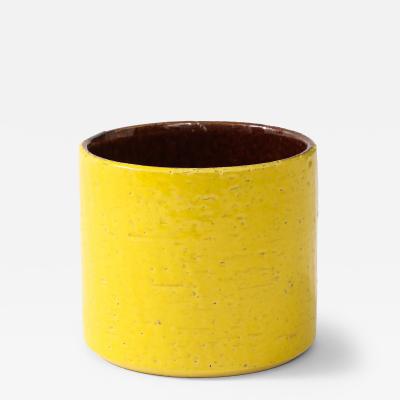 Georges Jouve Ceramic Column Vase with Yellow glaze France 1950 s