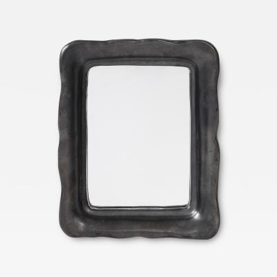 Georges Jouve French Black Ceramic Mirror style of Jouve 1950 s