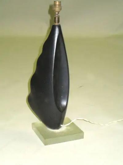 Georges Jouve French Mid Century Modern Ceramic Table Lamp in the Manner of George Jouve