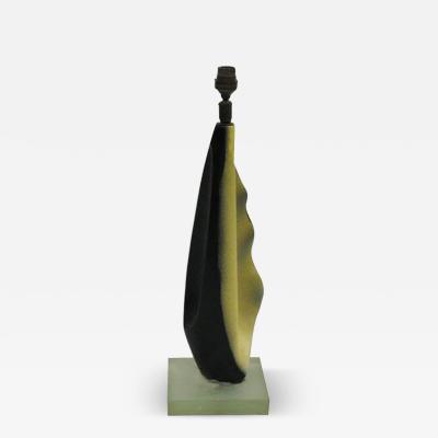 Georges Jouve French Mid Century Modern Ceramic Table Lamp in the Manner of George Jouve
