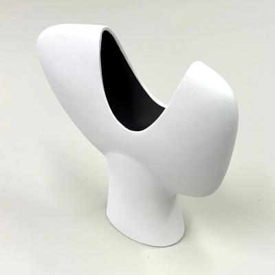Georges Jouve French Mid Century Organic Modern White Terra Cotta Sculpture Vase 1960 70