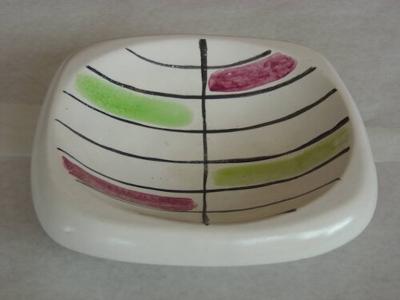 Georges Jouve GEORGES JOUVE FRENCH CERAMIC ARTIST VIDE POCHE WITH POLYCHROME PAINTING