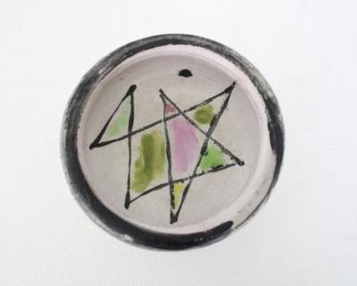 Georges Jouve GEORGES JOUVE FRENCH DISH WITH PINK AND GREEN DECORATION