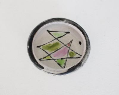 Georges Jouve GEORGES JOUVE FRENCH DISH WITH PINK AND GREEN DECORATION
