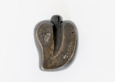 Georges Jouve GEORGES JOUVE FRENCH LEAF FORM WITH BLUE YELLOW AND GREEN INTERIOR