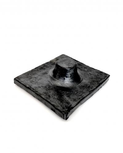 Georges Jouve GEORGES JOUVE JOUVE FRANCE FRENCH BLACK CERAMIC TILE C1965