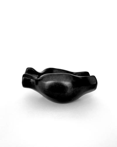 Georges Jouve Georges Jouve French Ceramic Artist Black Glazed Ashtray c 1950