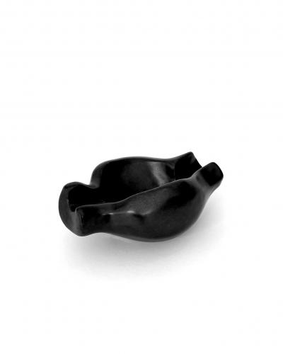 Georges Jouve Georges Jouve French Ceramic Artist Black Glazed Ashtray c 1950