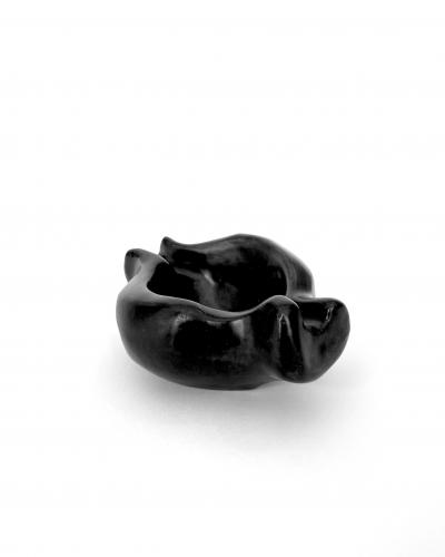 Georges Jouve Georges Jouve French Ceramic Artist Black Glazed Ashtray c 1950