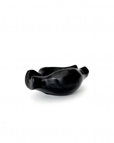 Georges Jouve Georges Jouve French Ceramic Artist Black Glazed Ashtray c 1950