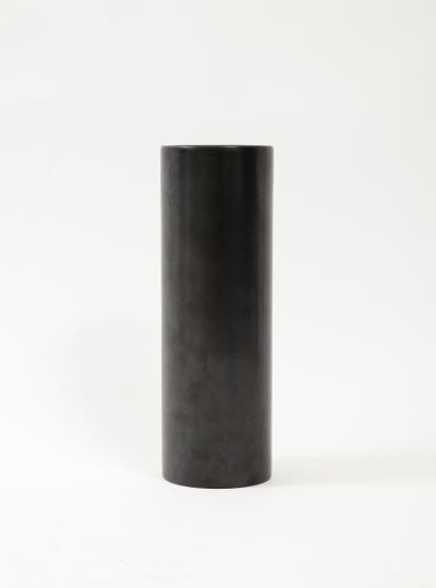Georges Jouve Large Georges Jouve Style Black Matte Cylinder Vase France c 1950s
