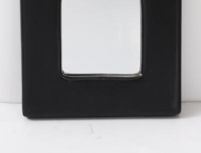 Georges Jouve Small Black Ceramic Mirror France c 1950