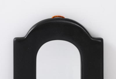 Georges Jouve Small Black Ceramic Mirror France c 1950
