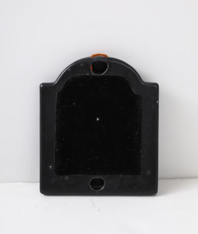Georges Jouve Small Black Ceramic Mirror France c 1950