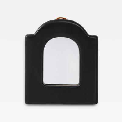 Georges Jouve Small Black Ceramic Mirror France c 1950