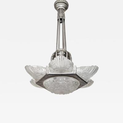Georges Leleu French Art Deco Chandelier by Georges LELEU 