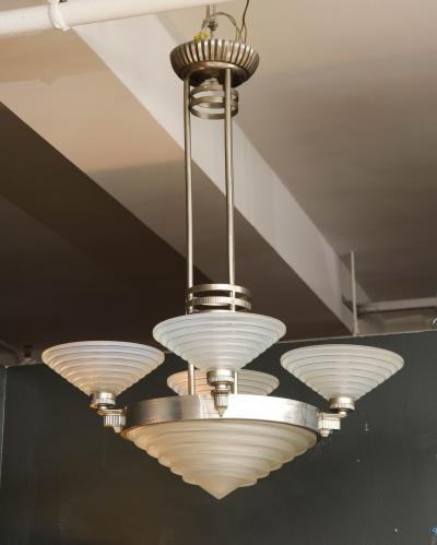Georges Leleu Leleu Art Deco Chandelier 