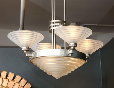 Georges Leleu Leleu Art Deco Chandelier 