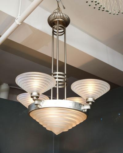 Georges Leleu Leleu Art Deco Chandelier 
