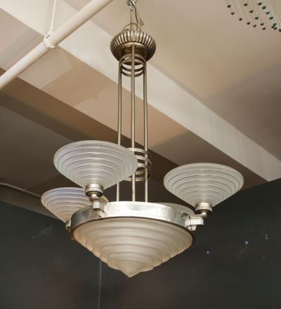 Georges Leleu Leleu Art Deco Chandelier 