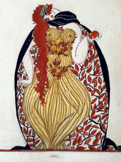 Georges Lepape Art Deco Theatre Costume Design with Greek Mythological